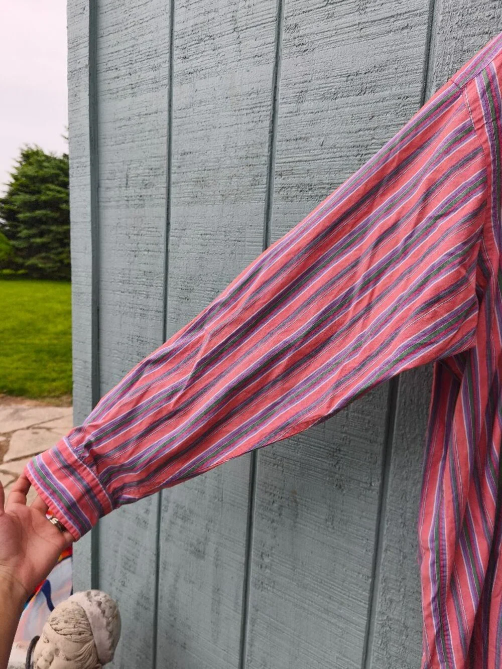 Men's Polo Ralph Lauren Striped Button Down Shirt Embroidered Logo sz XL Red